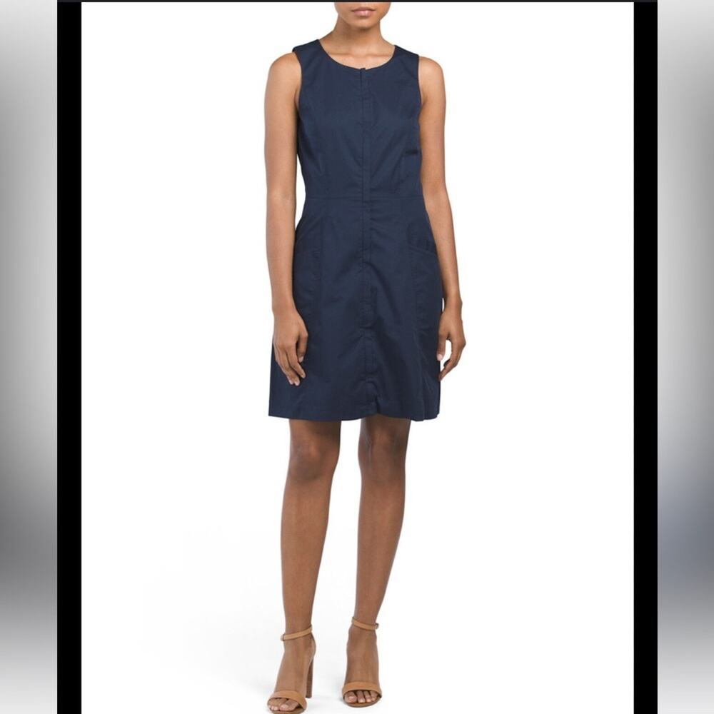 Theory Cotton Poplin Full zip Front Dress